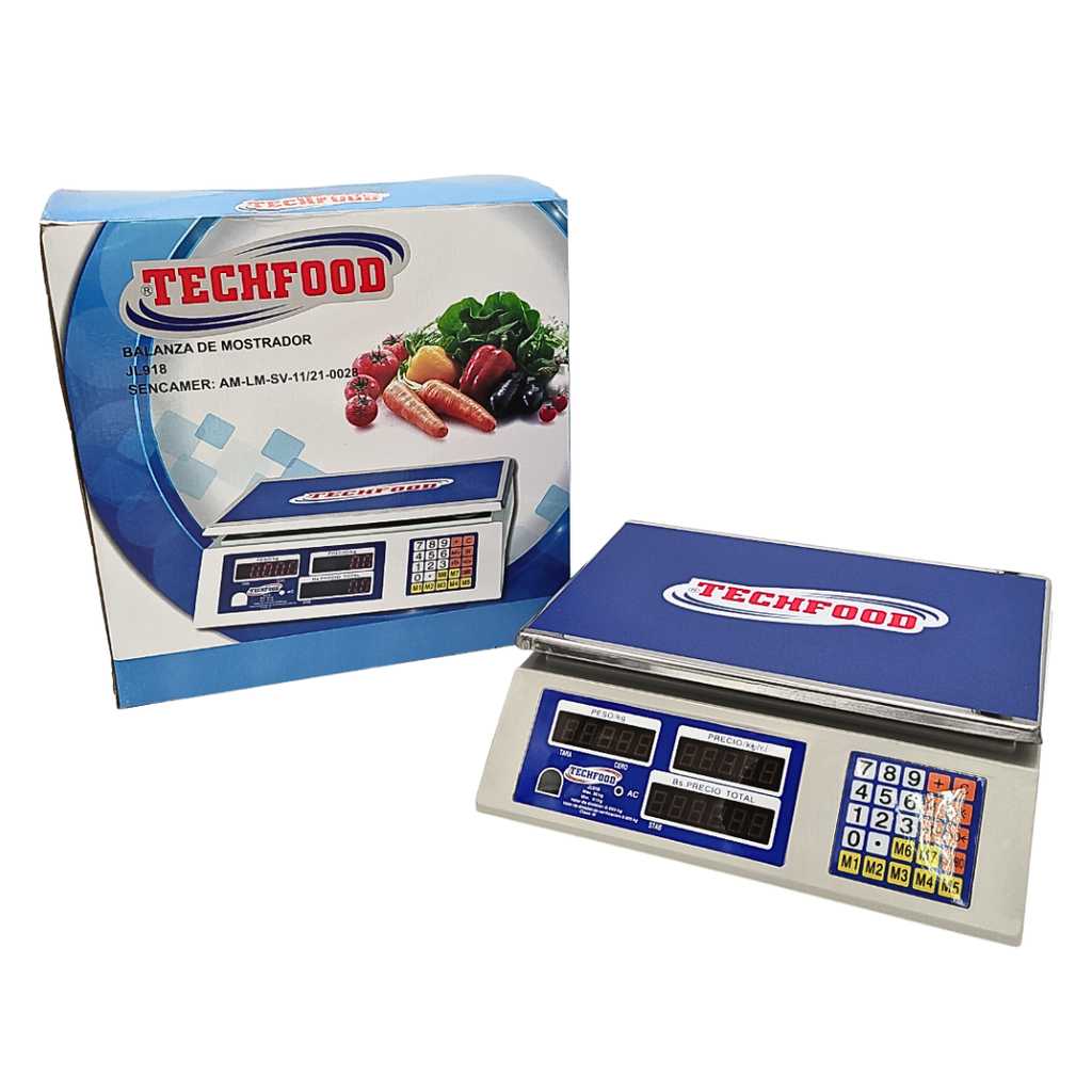BALANZA DE MOSTRADOR EN ACERO INOXIDABLE DE 30 KG TECHFOOD
