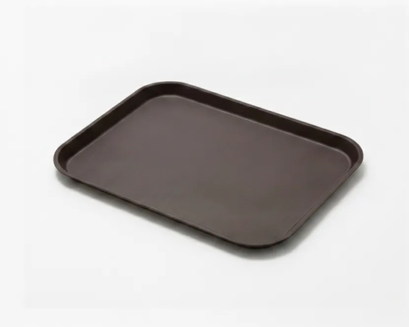 BANDEJA PLASTICA DE FIBRA MARRON RECTANGULAR 44X34 CM ALFA HOGAR