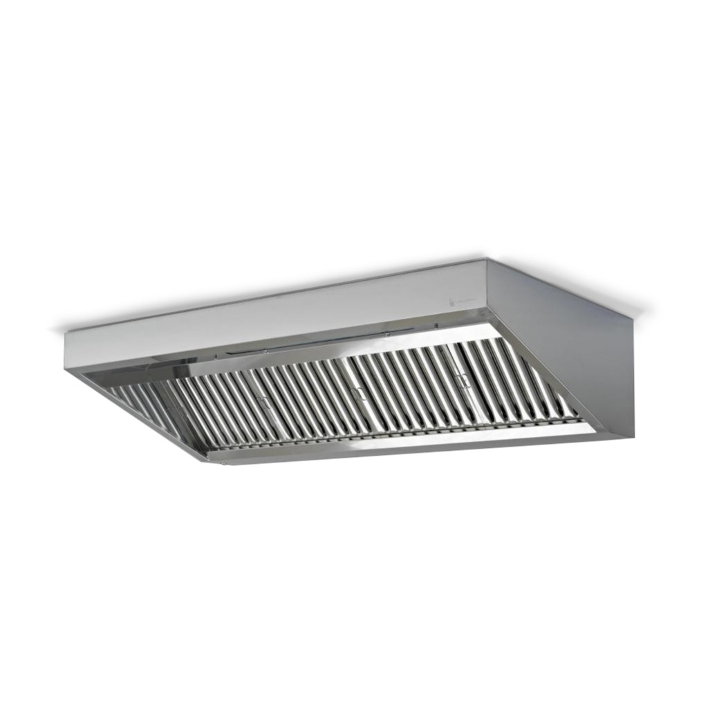 CAMPANA AMERICANA CON FILTRO DE ACERO INOXIDABLE 122X52X100 CM STEEL SOLUTION