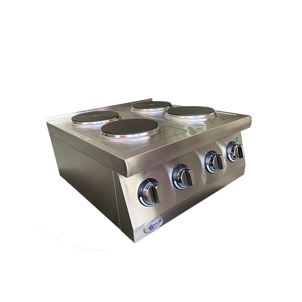 COCINA ELECTRICA DE 4 HORNILLAS DE ACERO INOXIDABLE 30,5x74,5x38 CM IBOIA