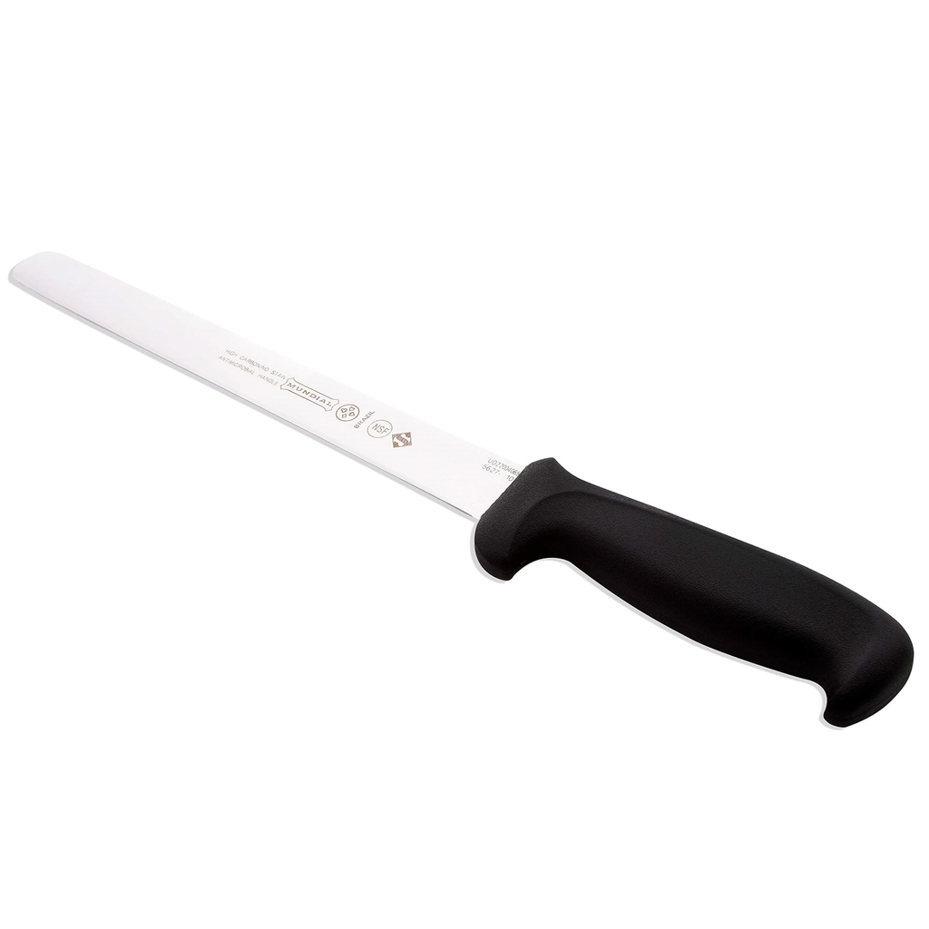 CUCHILLO FIAMBRE PARA REBANAR DE ACERO INOXIDABLE 25 CM MUNDIAL