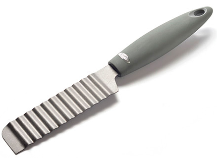 CUCHILLO CORTADOR DE FRUTAS ONDULADO DE ACERO INOXIDABLE 25 CM PRESS