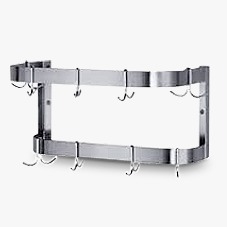 CUELGA OLLA DOBLEDE PARED DE ACERO INOXIDABLE 20 GANCHOS 120 X 60 CM STEEL SOLUTION
