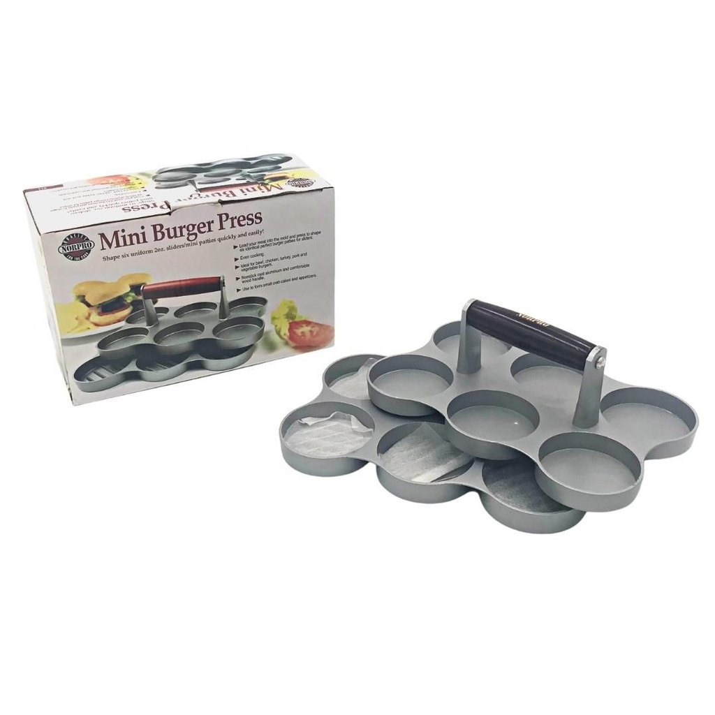 FORMADORA DE MINI HAMBURGUESAS DE ALUMINIO 6,5 CM  NORPRO