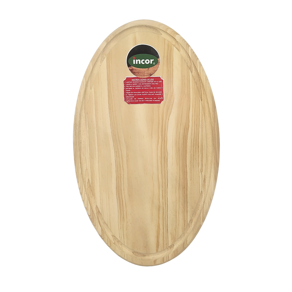 TABLA OVALADA DE MADERA 35X21X2CM INCOR