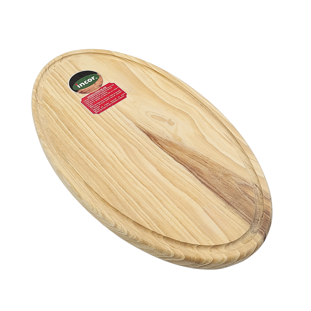 TABLA OVALADA DE MADERA 38X23X2CM INCOR