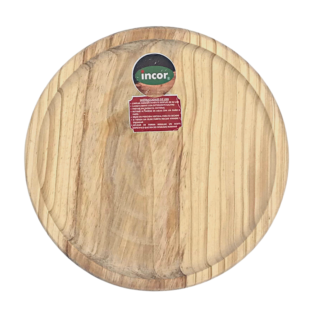 PLATO REDONDO DE MADERA 29 CM INCOR