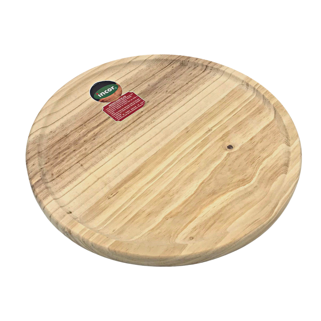 PLATO REDONDO DE MADERA 36 CM INCOR