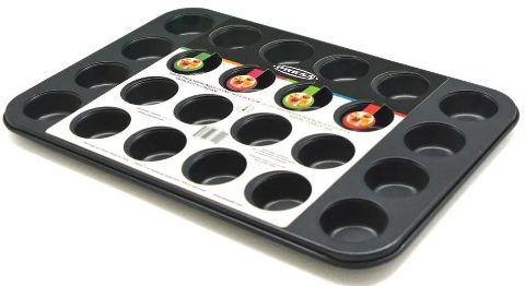 MOLDE PARA 24 MINI MUFFINS DE ACERO AL CARBONO 38x26x2CM PRESS