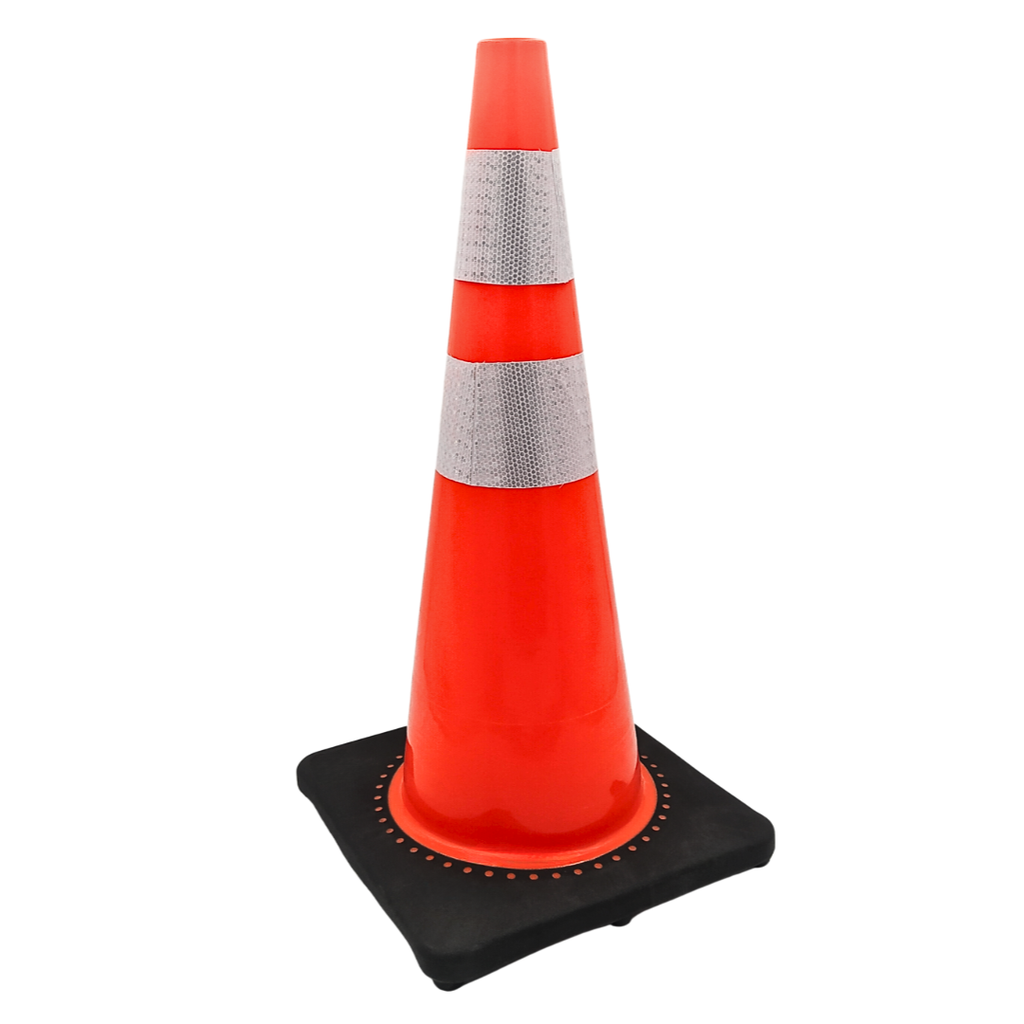CONO DE SEGURIDAD DE PLASTICO ROJO 71 CM MUNDO OFFICE