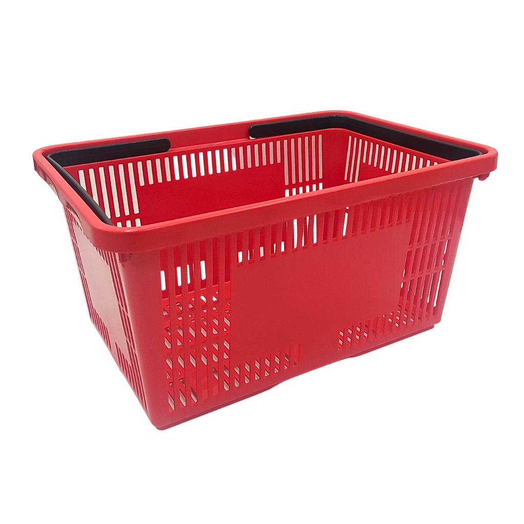 CESTA DE SUPERMERCADO ROJA PLASTICA 49x25x23 CM DURAPLAS
