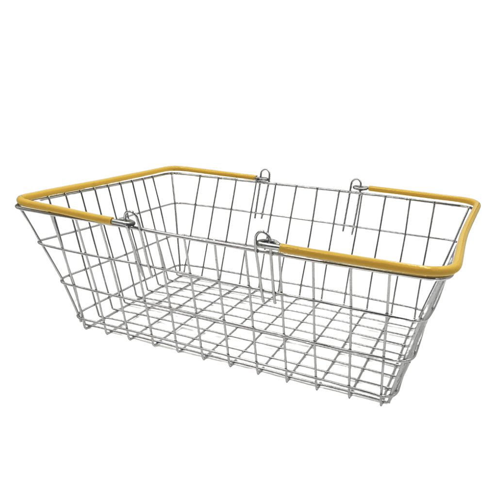 CESTA PARA MERCADO CROMADA AMARILLA NACIONAL 35X50X16 CM ZAVATTI