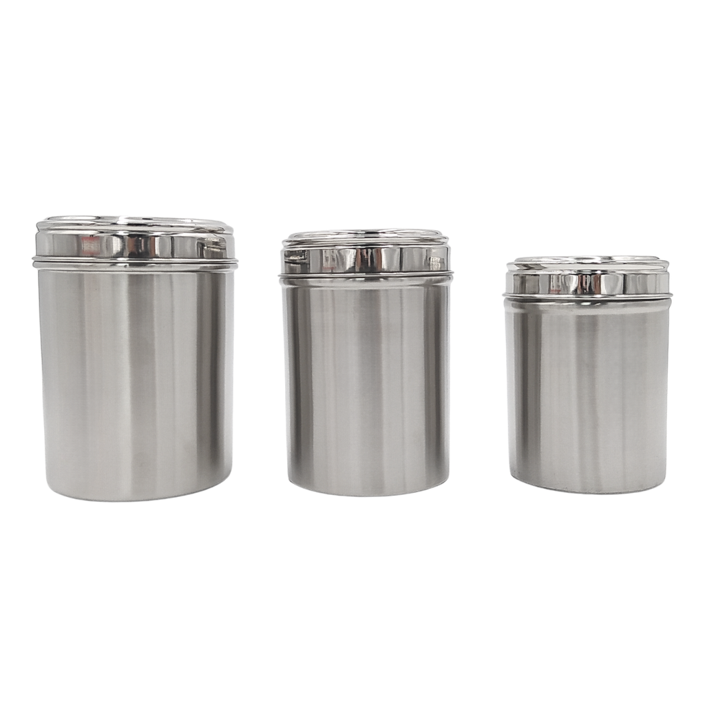 SET DE 3 CANISTER ACERO INOXIDABLE 45OZ, 34OZ y 25OZ EUROCHEF