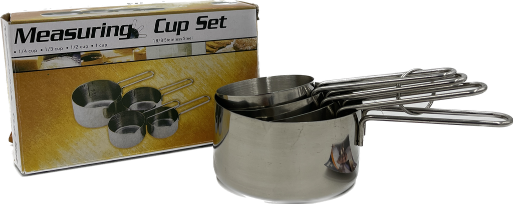SET 4 TAZAS MEDIDORAS DE ACERO INOXIDABLE 236ML, 118ML, 78ML y 59ML MEITAL