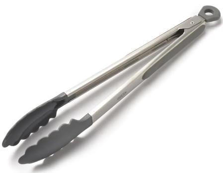 PINZA CON PUNTAS ANTIRESBALANTE DE ACERO INOXIDABLE Y SILICONAA 30CM PRESS