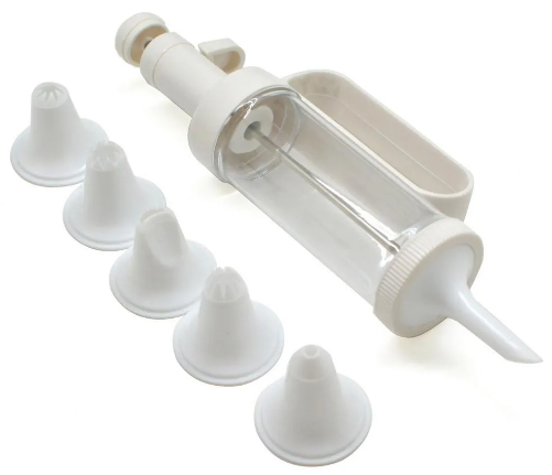 JERINGA PARA DECORAR DE PLÁSTICO 100ML 4OZ 6 BOQUILLAS PRESS