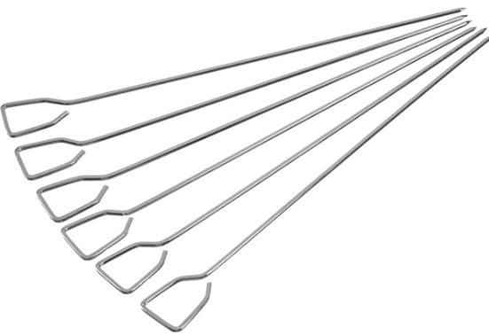 SET DE 6 PINCHO PARA BROCHETAS DE ACERO INOXIDABLE 30CM  PRESS