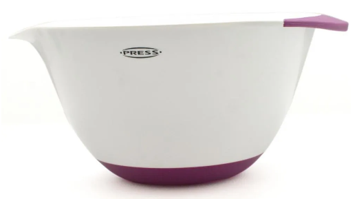 BOWL MEZCLADOR DE PLASTICO CON ASA Y BASE ANTIRRESBALANDE DE 3 L PRESS