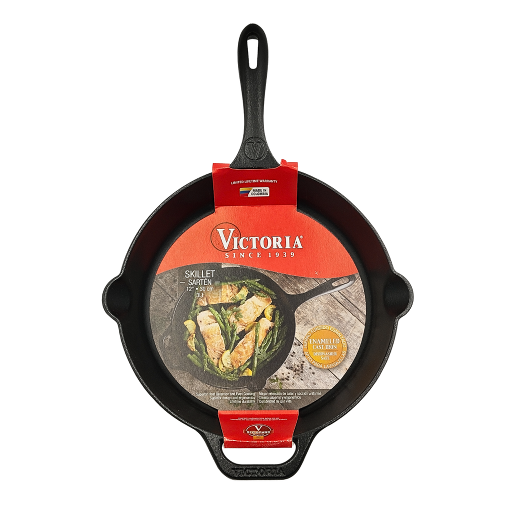 SARTEN 2 ASAS DE HIERRO FUNDIDO ESMALTADO 33 CM VICTORIA