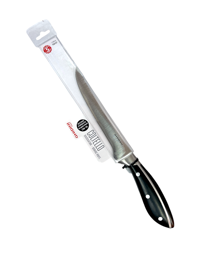 CUCHILLO PARA JAMON DE ACERO INOXIDABLE FORJADO DE 25 CM GHIDINI