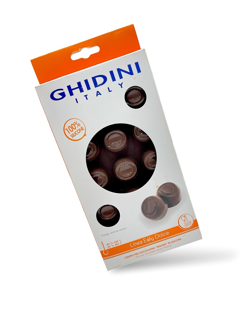 MOLDE PRALINA DE SILICONAA PARA BOMBONES DE CHOCOLATE 21.5x10.5CM GHIDINI