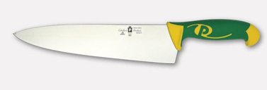 CUCHILLO PROFESIONAL CARNICERO DE ACERO INOXIDABLE CON MANGO VERDE Y AMARILLO 30 CM PAOLUCCI