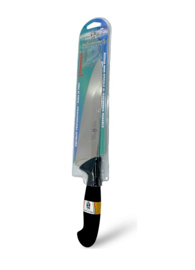 CUCHILLO DE COCINA DE ACERO INOXIDABLE CON MANGO ANTIDESLIZANTE NEGRO 20 CM PAOLUCCI