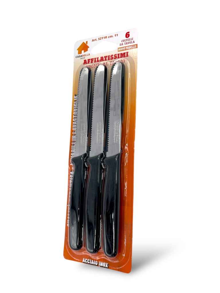 SET DE 6 CUCHILLOS DE MESA DE ACERO INOXIDABLE CASABELLA INOX