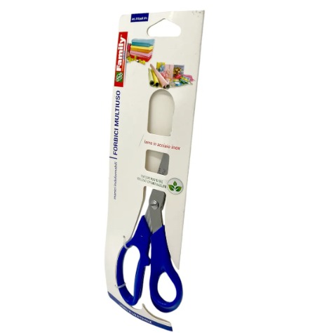 TIJERA DE MANGO PLASTICO AZUL DE 20 CM FAMILY INOX