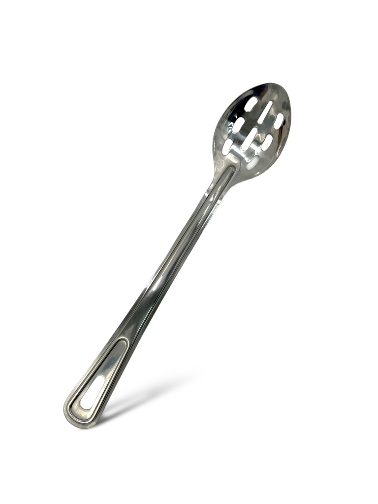 CUCHARA LISA ENTERIZA CON HUECOS DE ACERO INOXIDABLE 38,1 CM DI VITTO