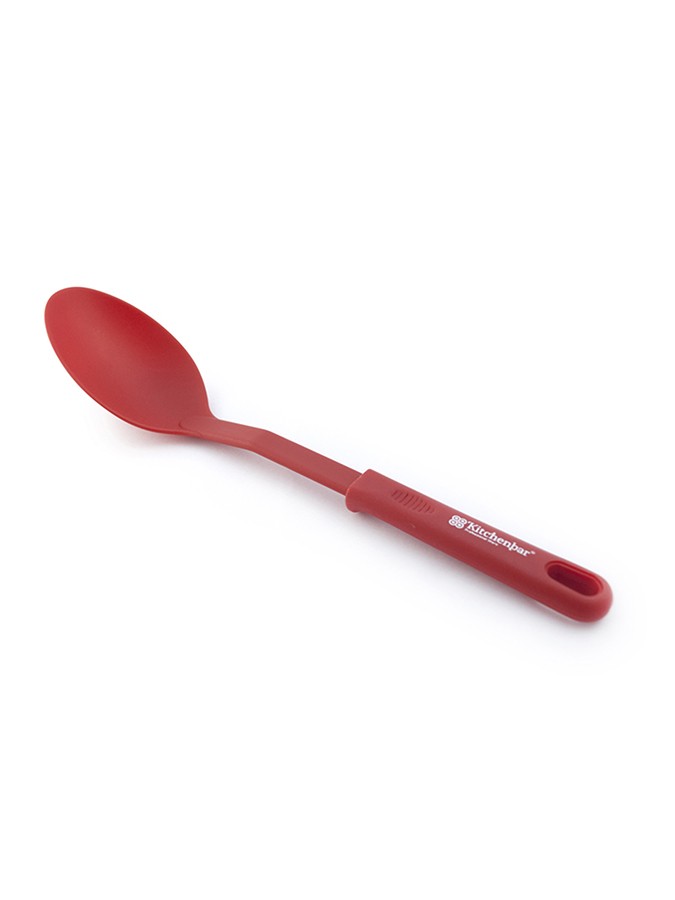 CUCHARA LISA DE NYLON ROJO 30 CM KITCHENBAR