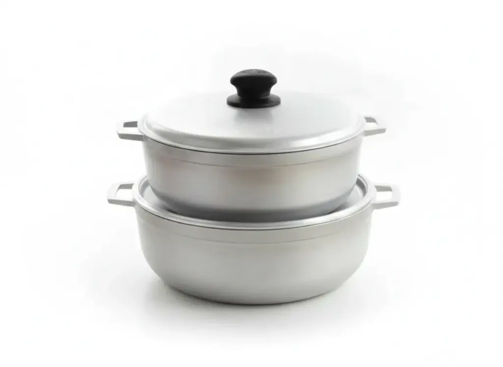 Set De Calderos En Aluminio Fundido Con Tapa 28 Cm 