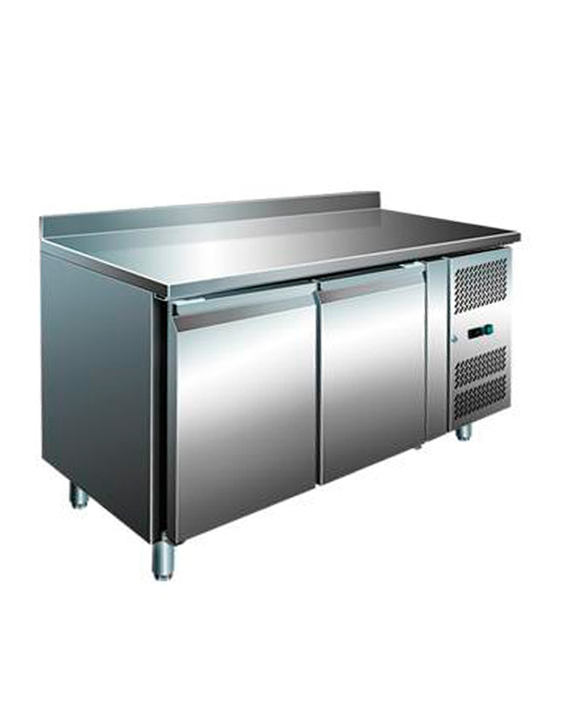 MESA REFRIGERADA DE PARED CON 2 PUERTAS DE ACERO INOXIDABLE 136x70x85CM PIMAK