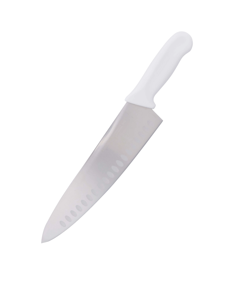 CUCHILLO CARNICERO DE ACERO INOXIDABLE CON MANGO BLANCO 25 CM PROCHEF
