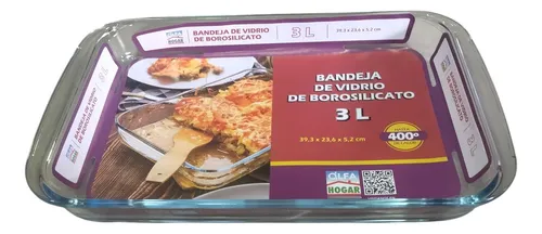 BANDEJA RECTANGULAR DE VIDRIO 3 L ALFAHOGAR