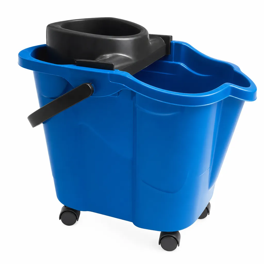 Tobo Con Ruedas Y Exprimidor De Plastico De 15 Litros Alfahogar