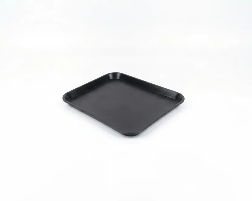 BANDEJA PLASTICA DE FIBRA NEGRA RECTANGULAR 44X34 CM ALFA HOGAR