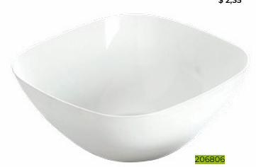 BOWL CUADRADO SUPREME GRANDE DE PLASTICO 27,5x11 CM ALFAHOGAR
