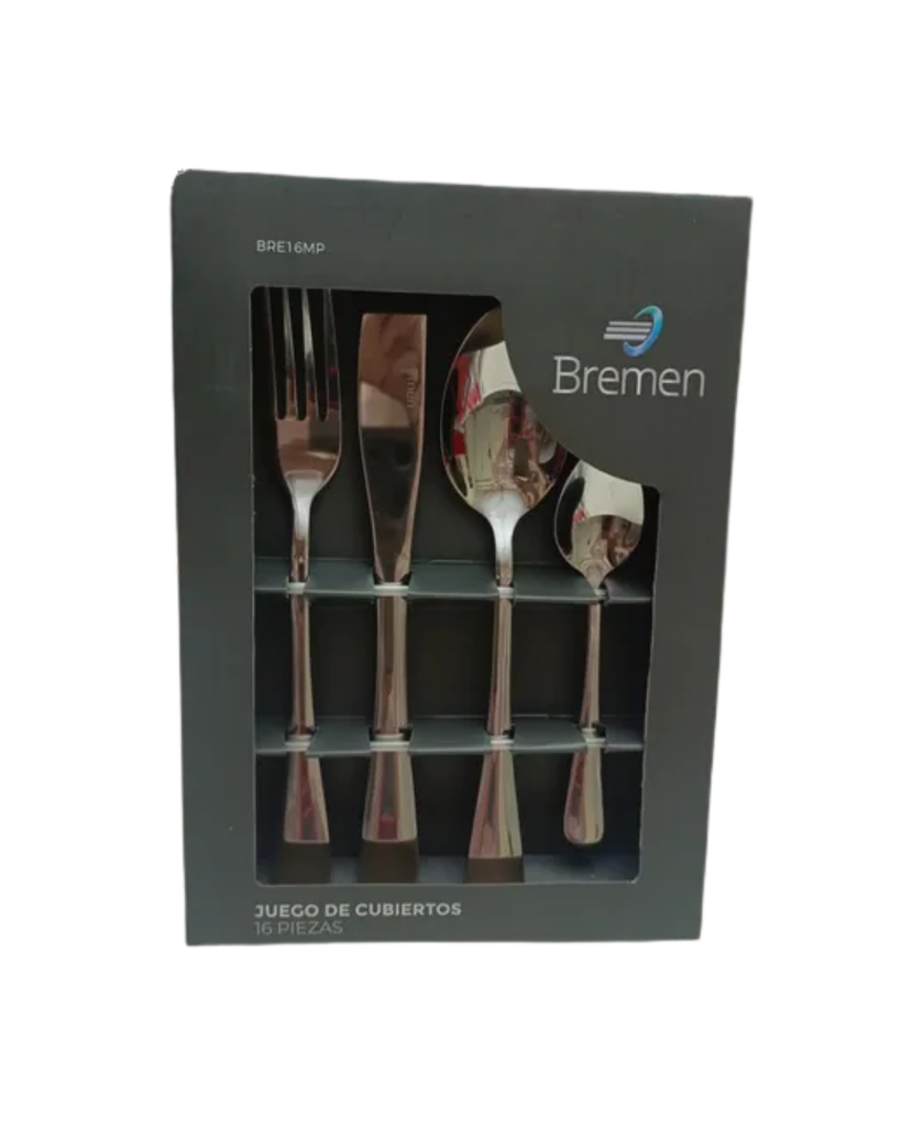 SET DE CUBIERTOS DE ACERO INOXIDABLE 16 PIEZAS BREMEN