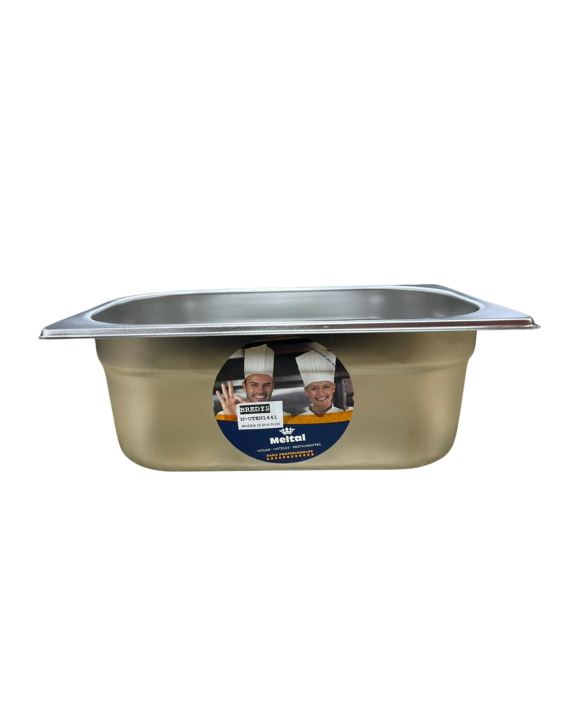 BANDEJA GASTRONOMICA DE 1/4 EN ACERO INOXIDABLE DE 26,5X16,2X10 CM MEITAL
