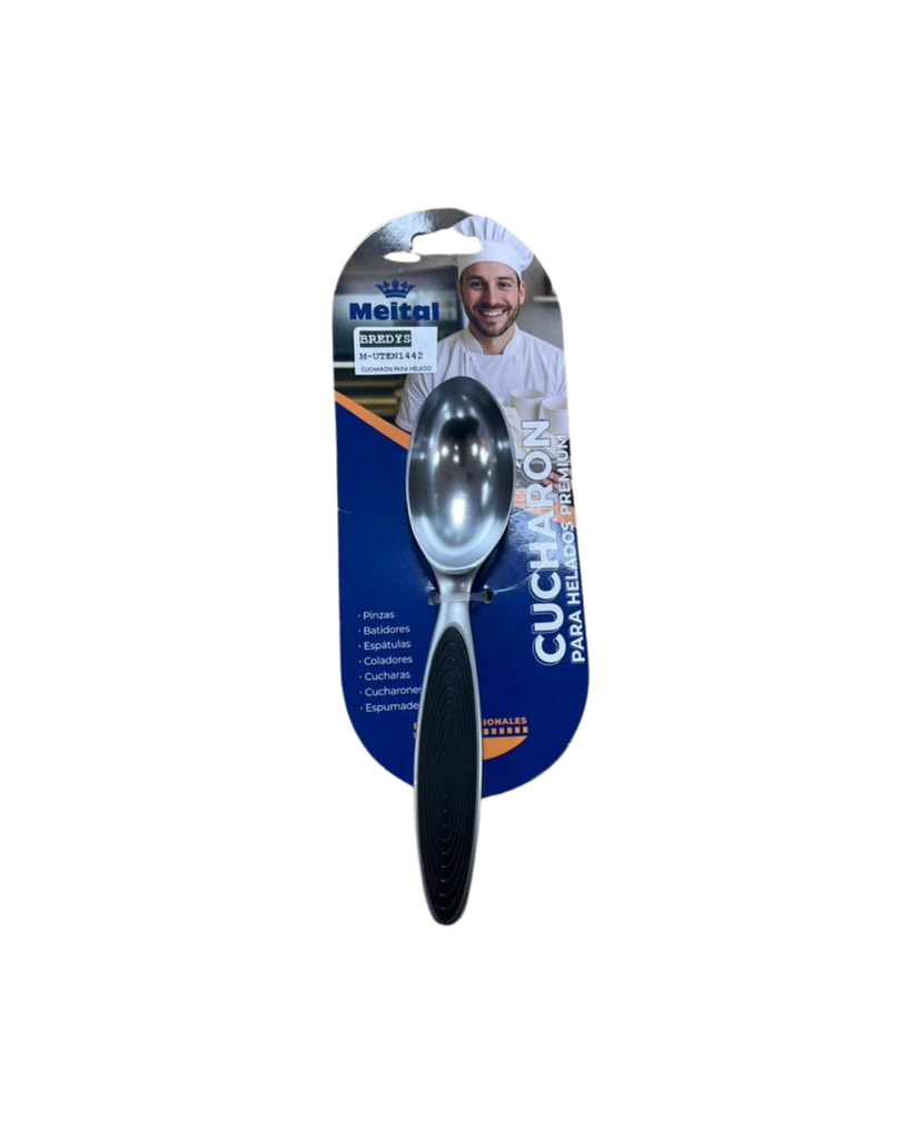 CUCHARON PARA HELADO PREMIUM DE ACERO INOXIDABLE 17X4X2 CM MEITAL