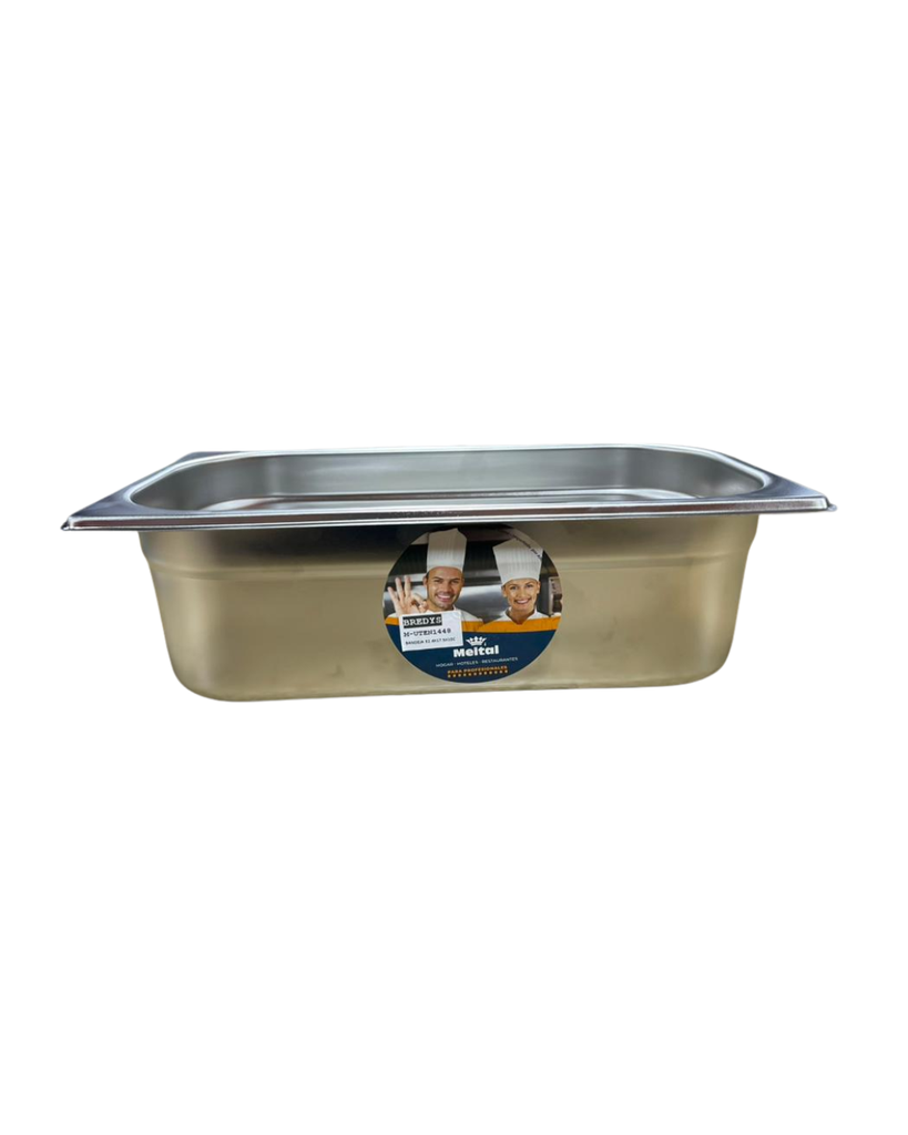 BANDEJA GASTRONOMICA DE 1/3 EN ACERO INOXIDABLE DE 32,4X17,5X10 CM MEITAL