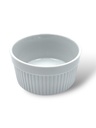 RAMEKIN ESTRIADO DE PORCELANA BLANCA 5 PULGADAS